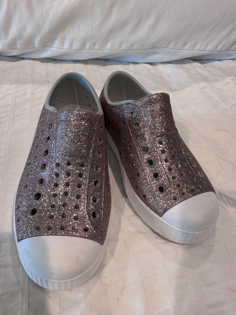 Native Shoes Kids Glitter Slip-On Sneakers - Rose